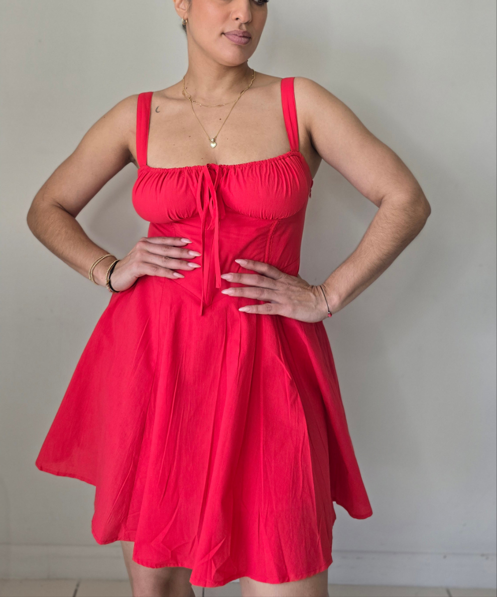 Bustier bodice mini dress