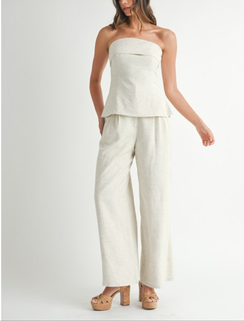 Strapless top and pants set