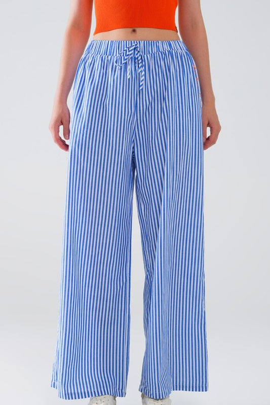 Blue striped pants