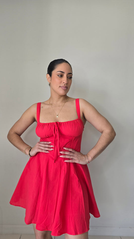 Bustier bodice mini dress