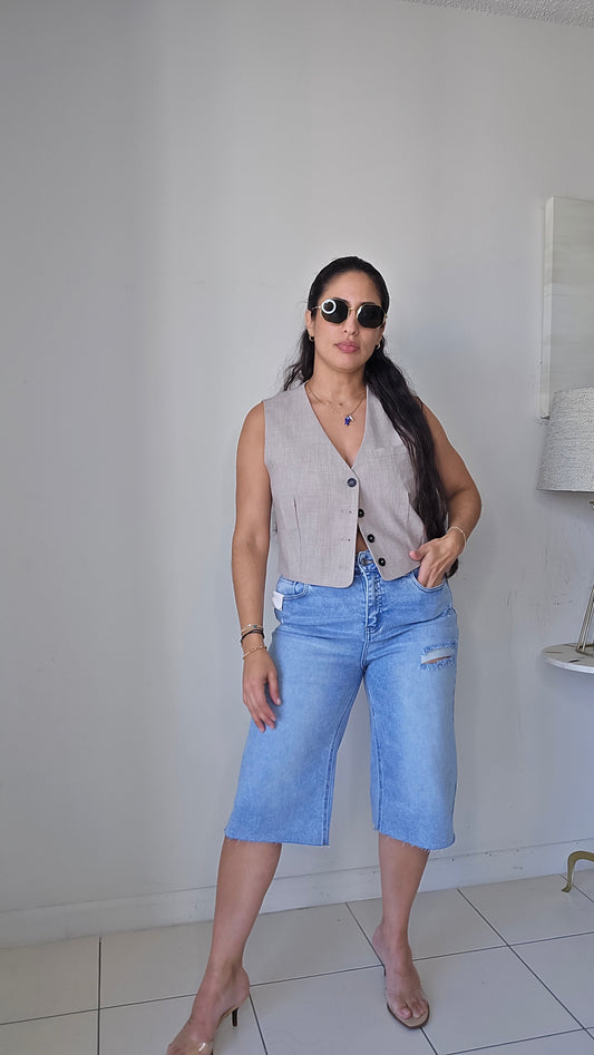 Bermuda denim shorts