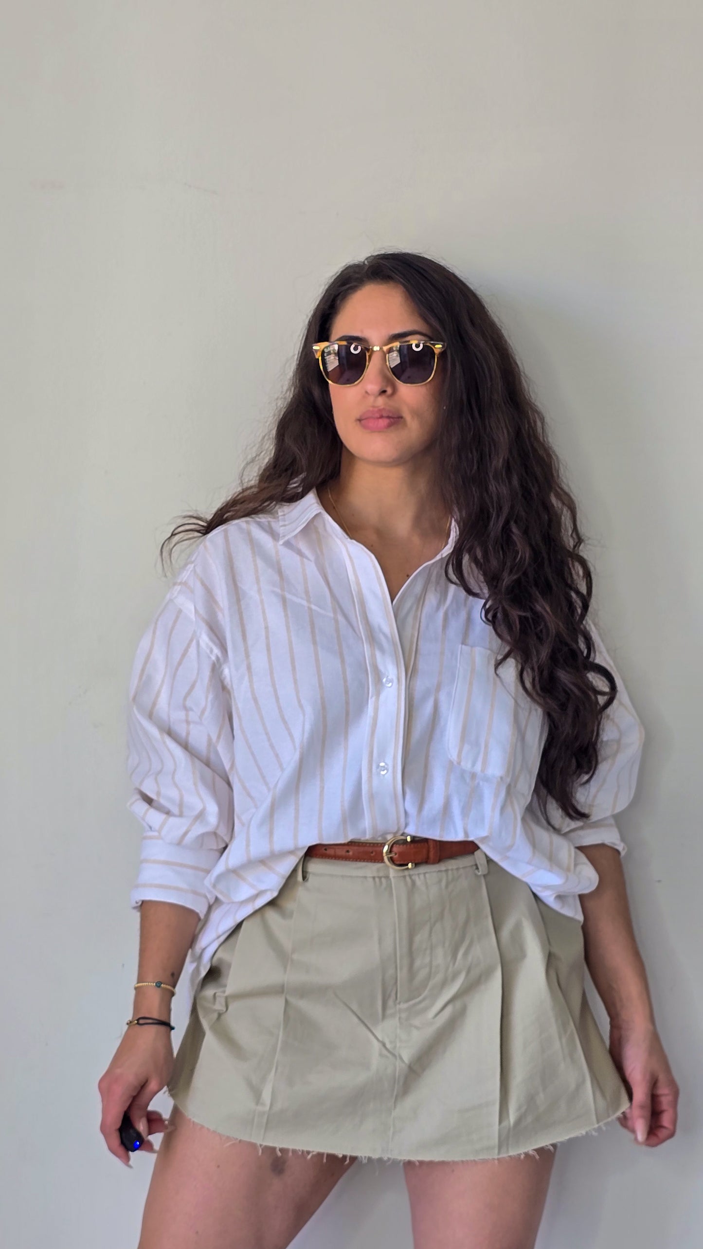 Oversized stripes button down
