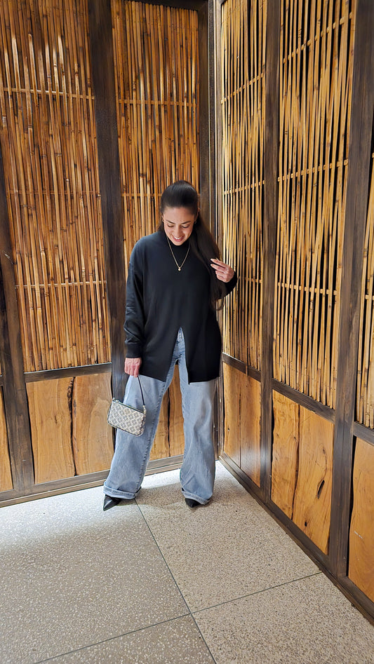 Oversized long sleeve top