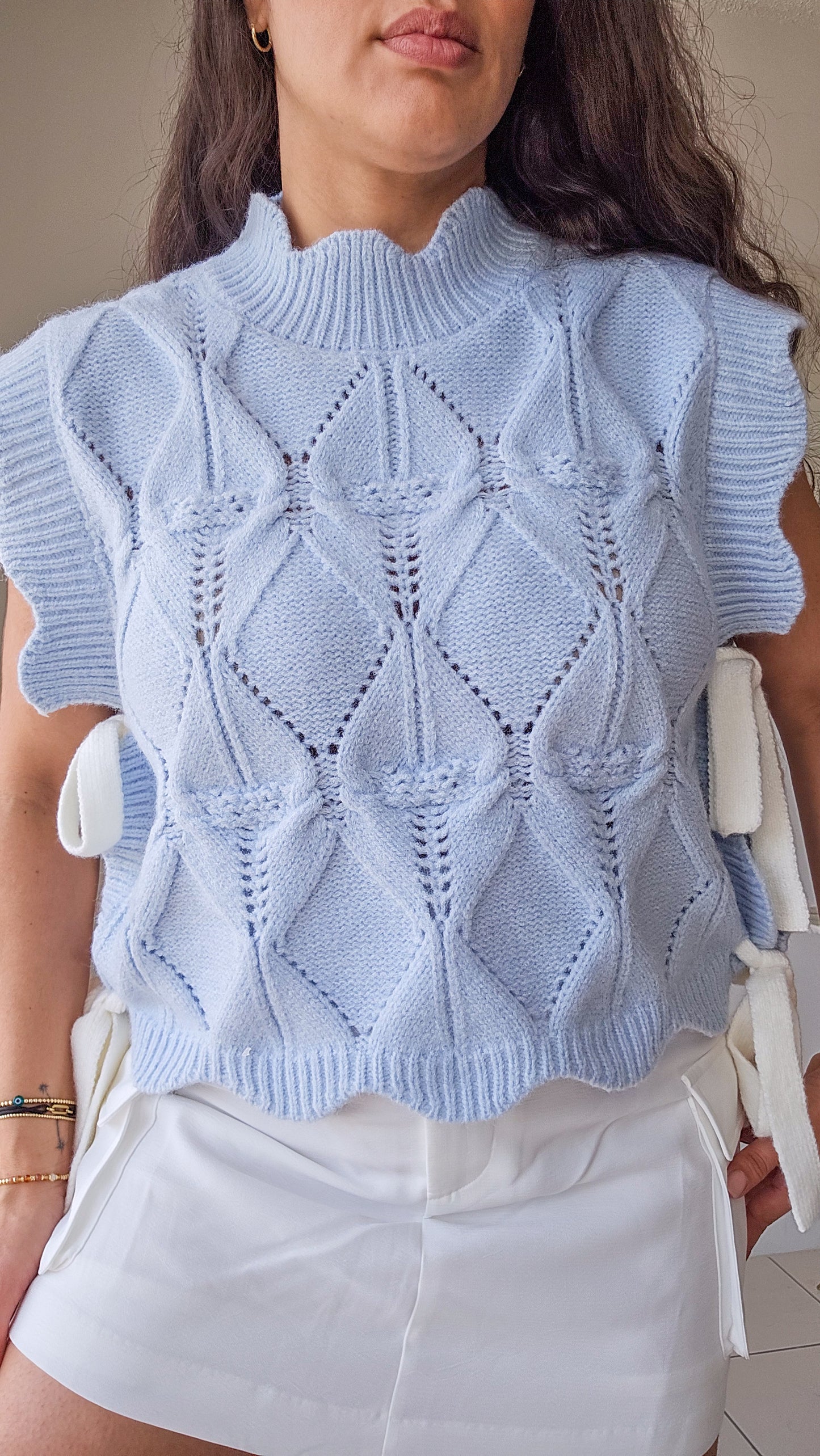 Knit top with bows