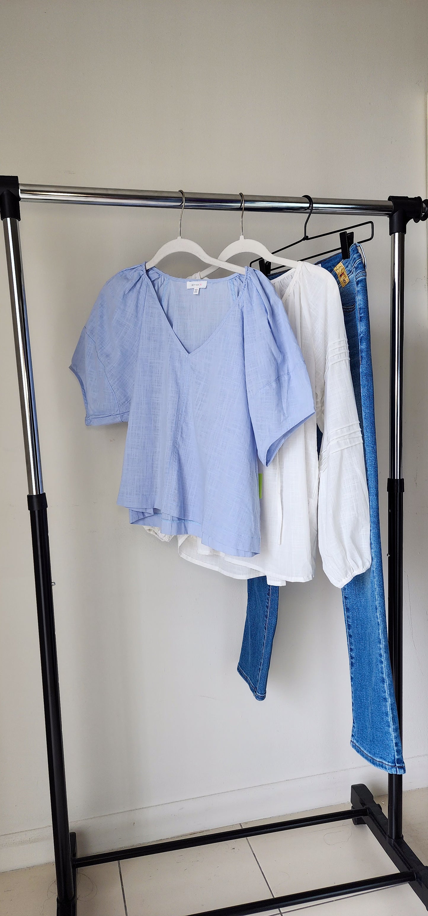 Blue linen top