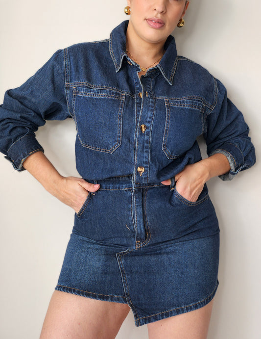 Denim mini dress