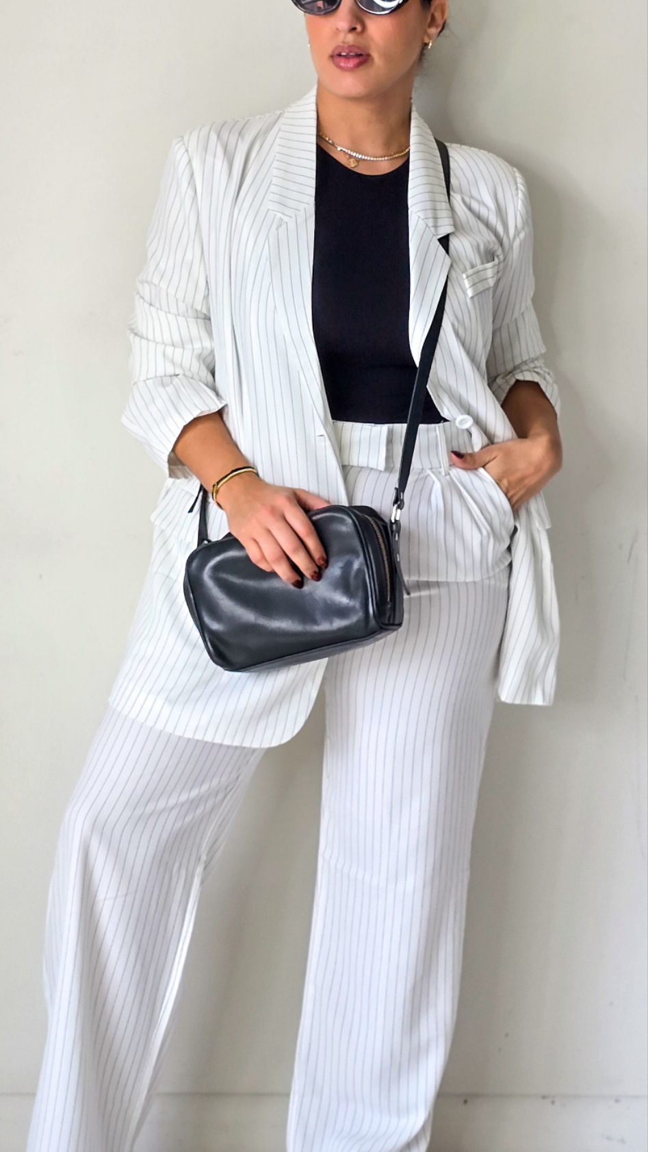 Pinstripes blazer and pants set