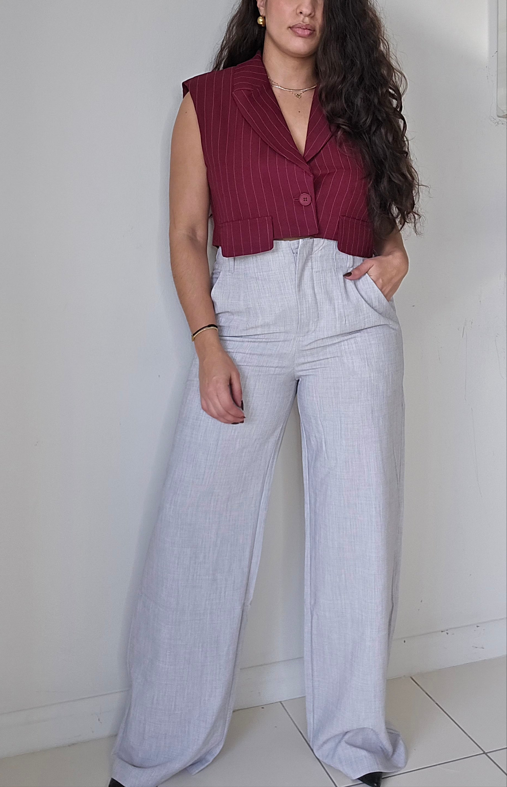 Grey classic highwaist trousers