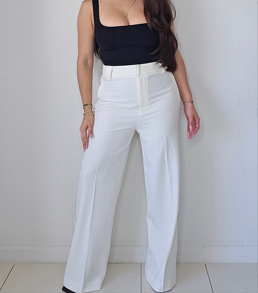 Contrast stitch straight leg trousers [FINAL SALE]
