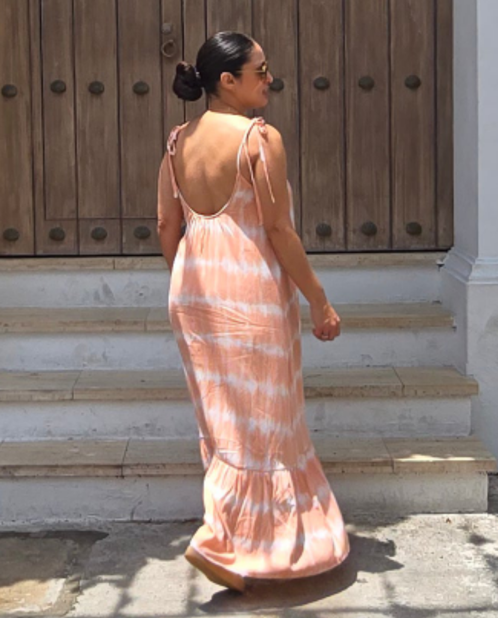 Tie dye gauze Midi dress