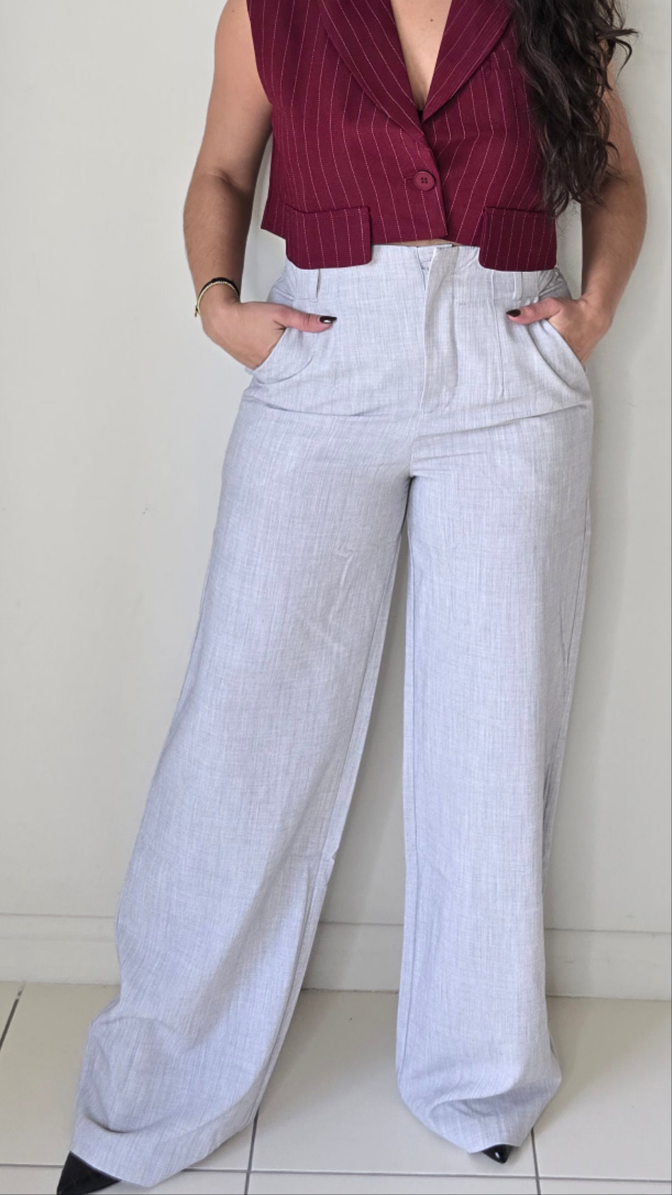 Grey classic highwaist trousers