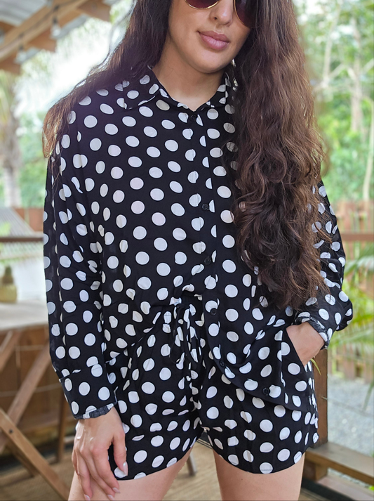 Polkadot shirt and shorts set