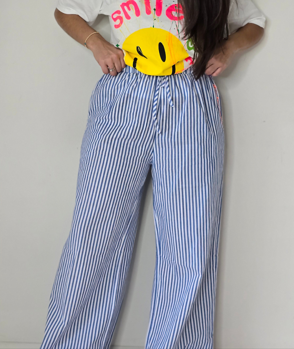 Blue striped pants