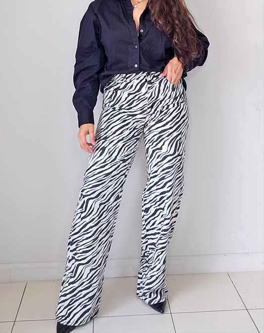 Zebra print jeans
