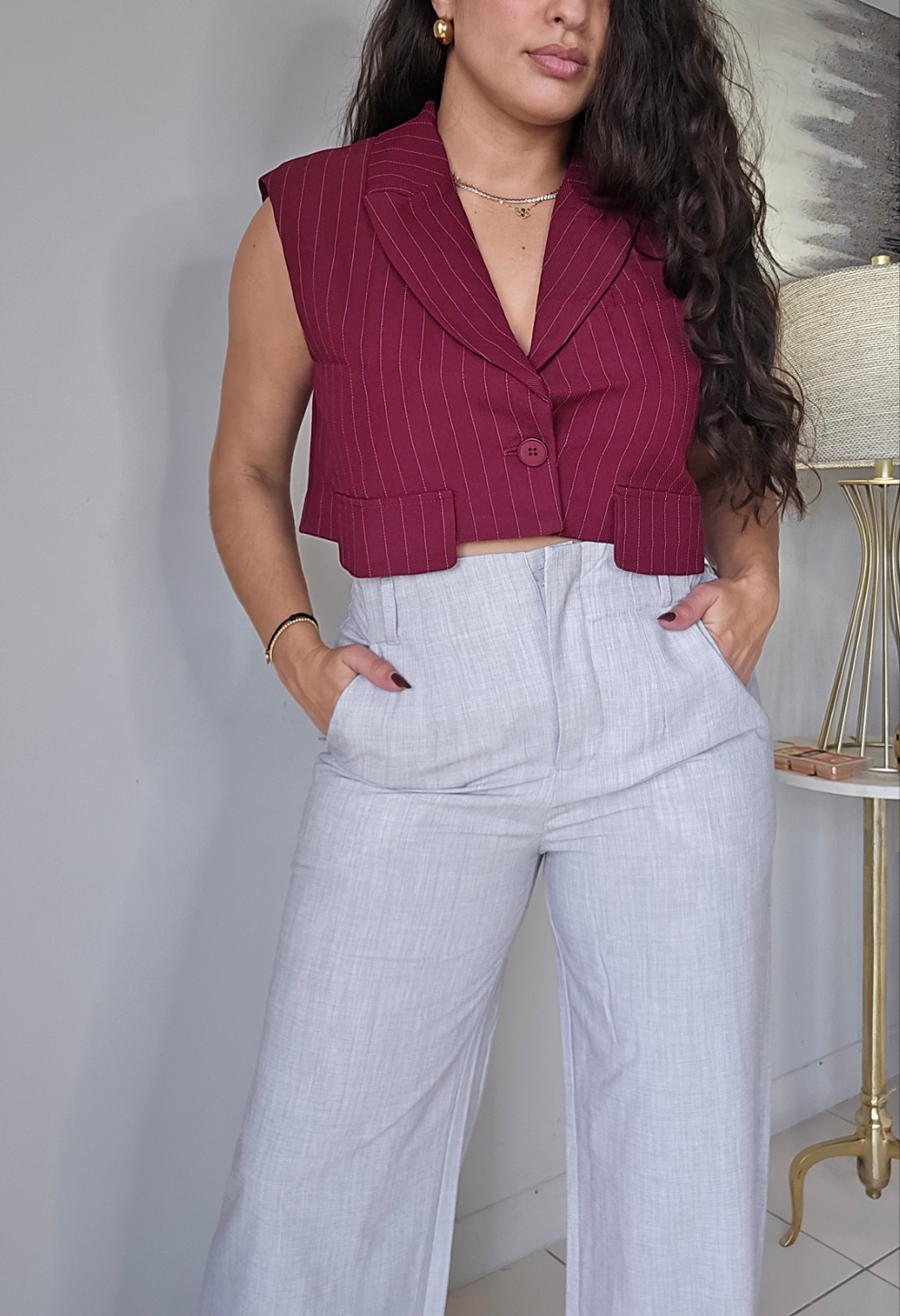 Grey classic highwaist trousers