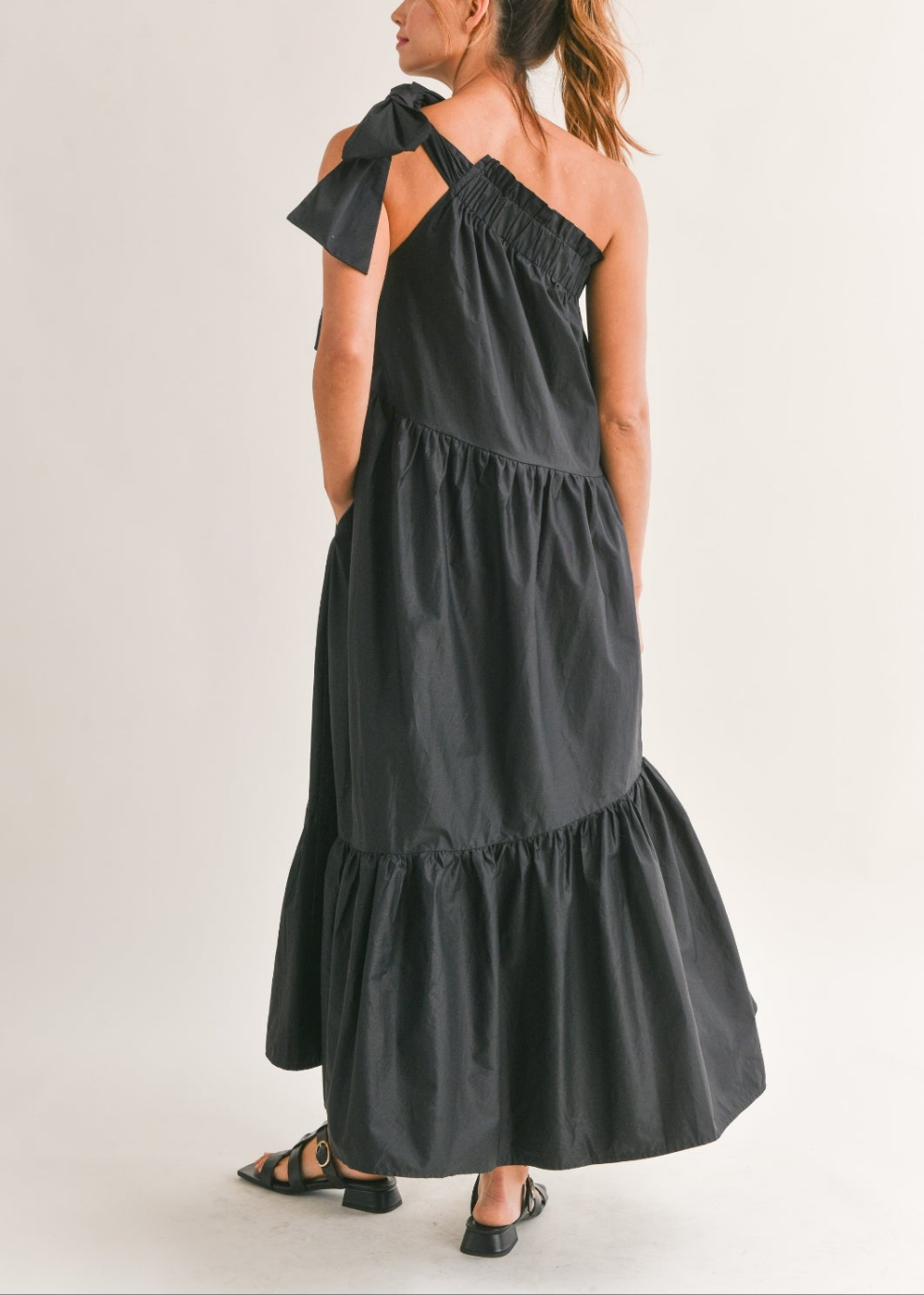 One shoulder maxi dress