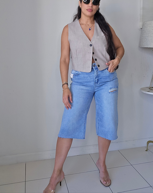 Bermuda denim shorts