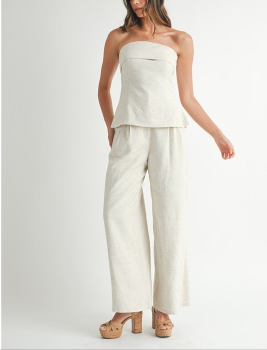Strapless top and pants set