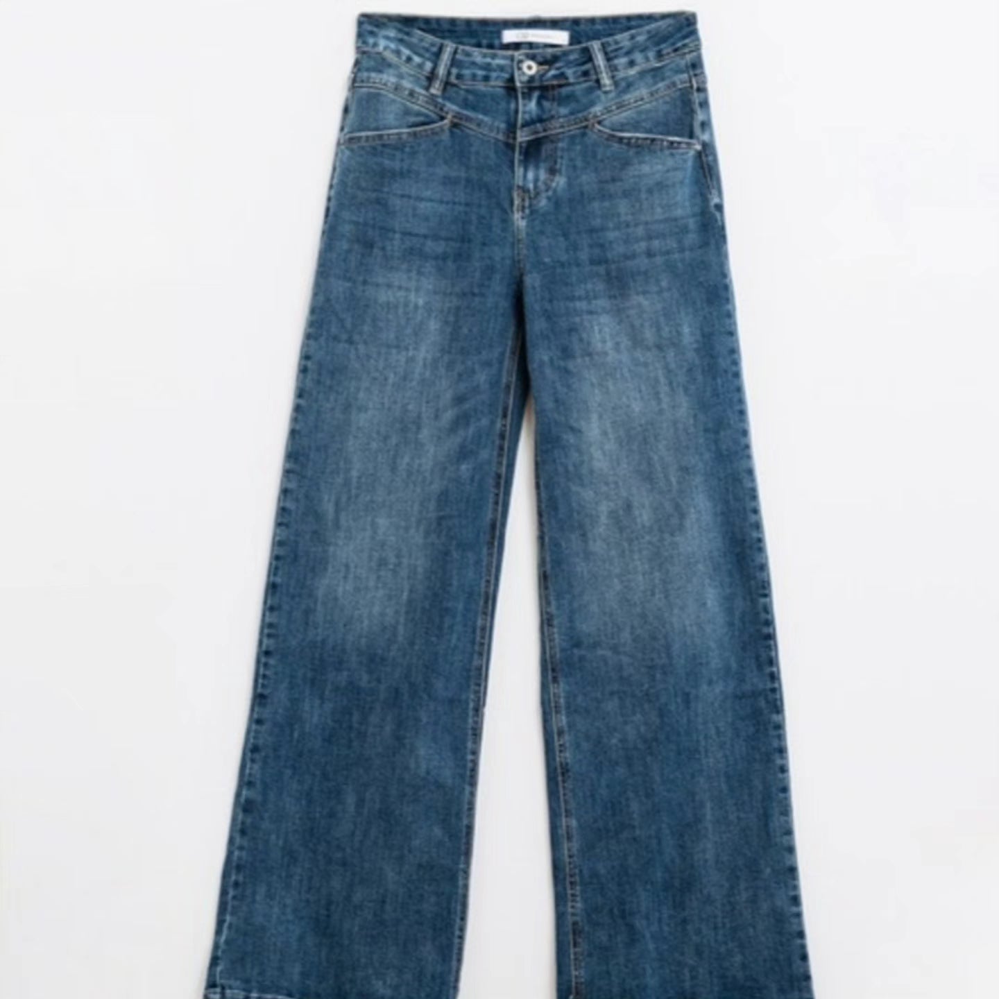 Flare jeans with stitching detail