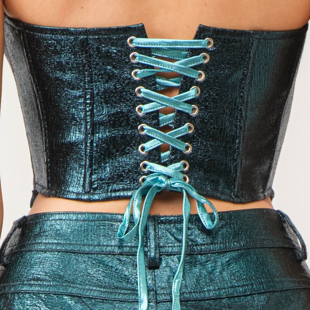 Metallic corset