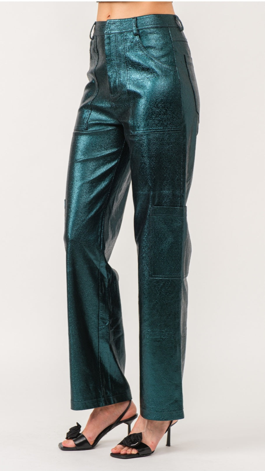 Metallic utility pants