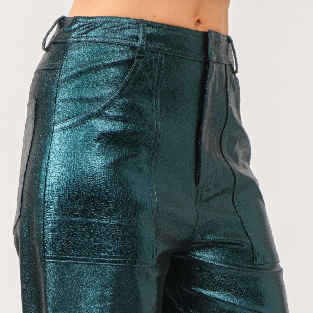 Metallic utility pants