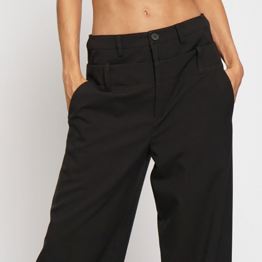 Black double layer trousers