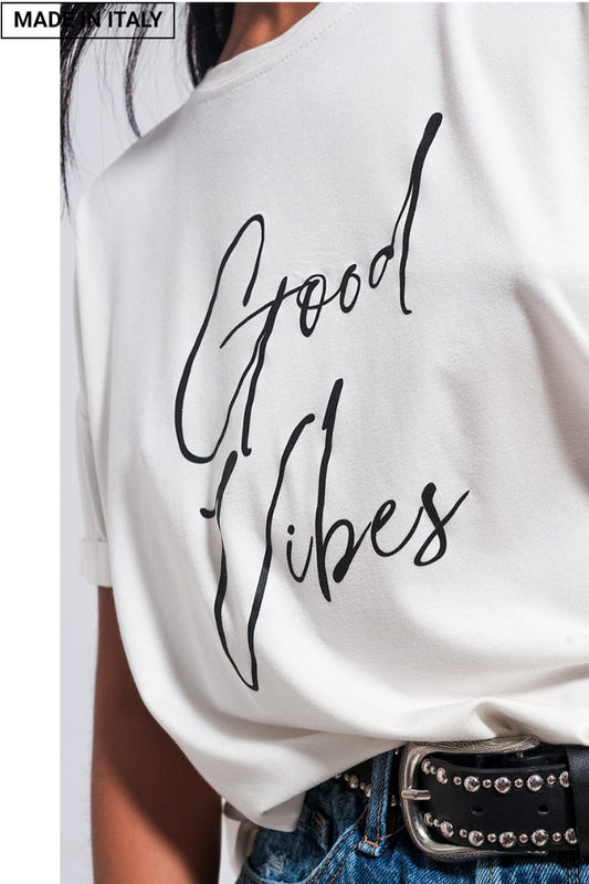 Good Vibes slogan tee [Made in Italy]