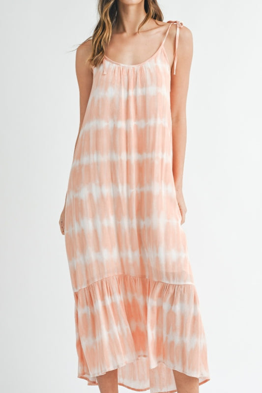 Tie dye gauze Midi dress