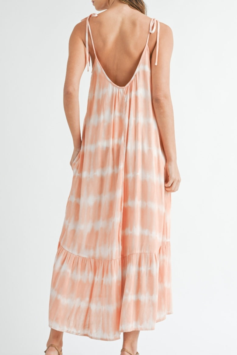 Tie dye gauze Midi dress