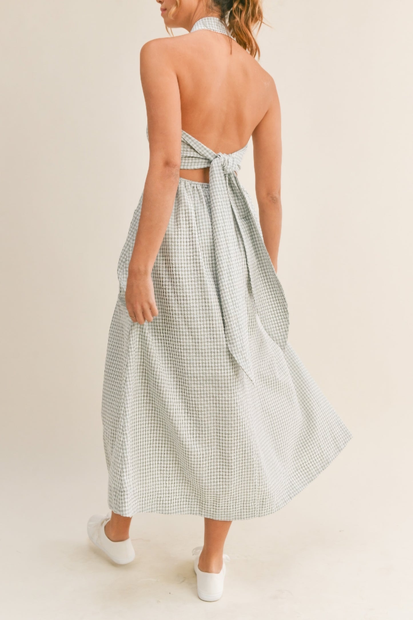 Gingham midi dress