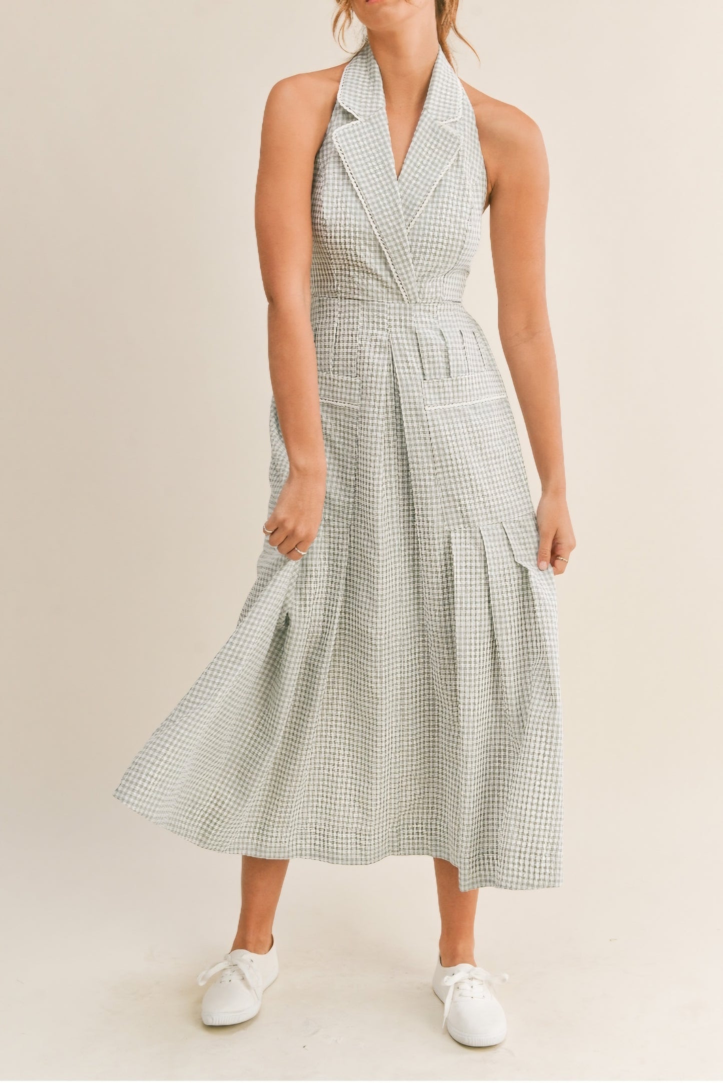 Gingham midi dress