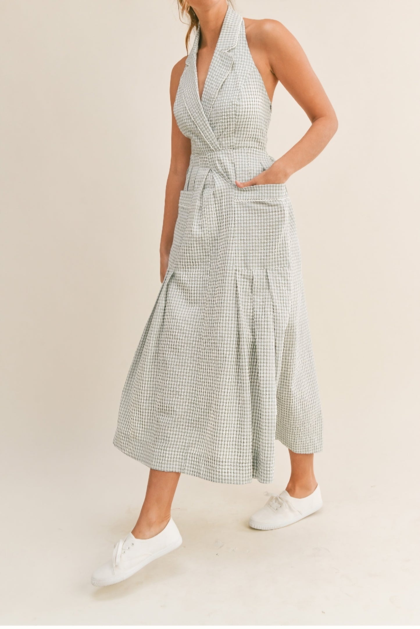 Gingham midi dress