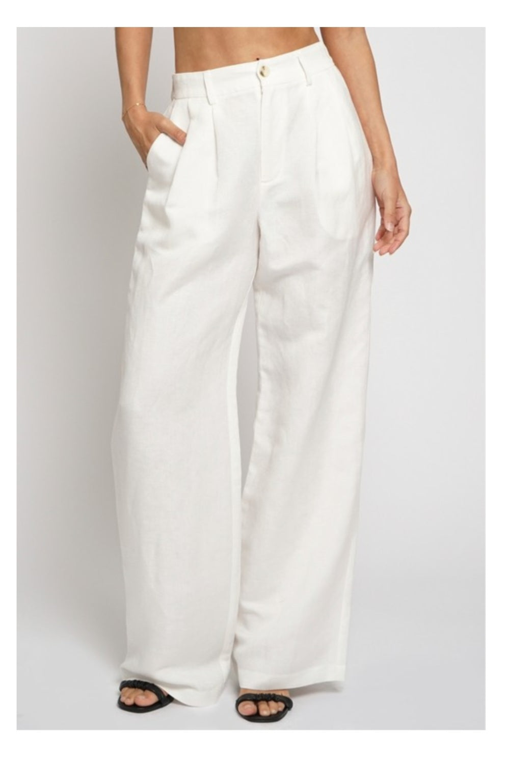 White linen pants