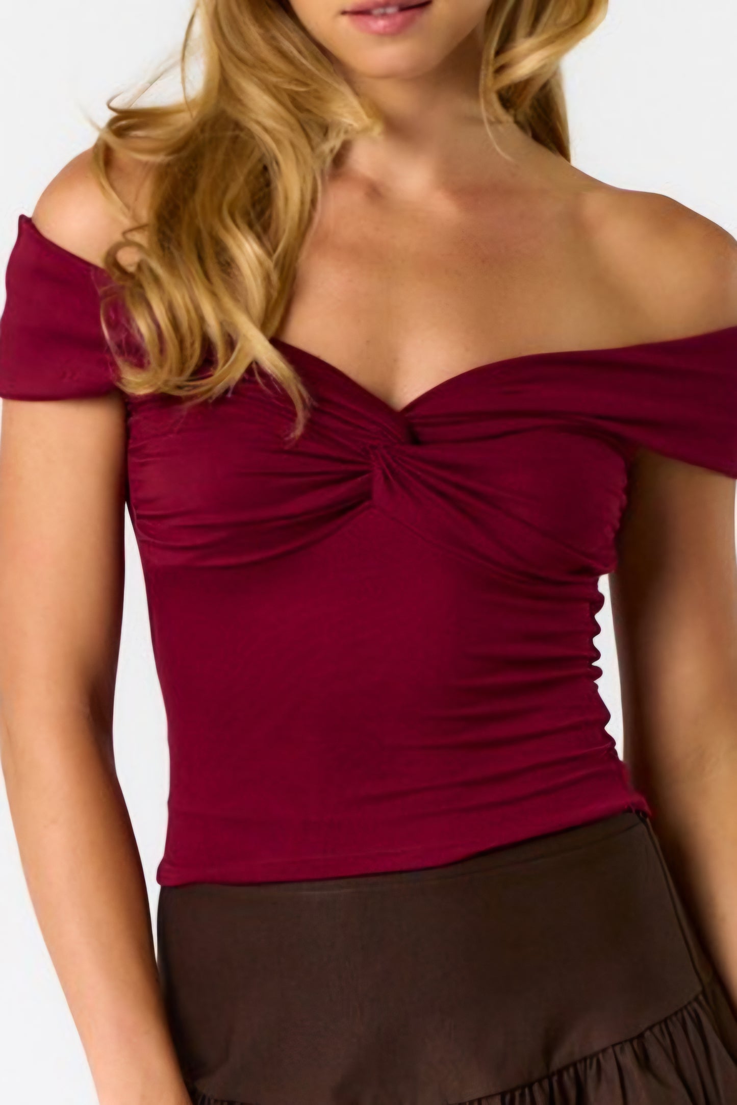 Burgundy shoulder top