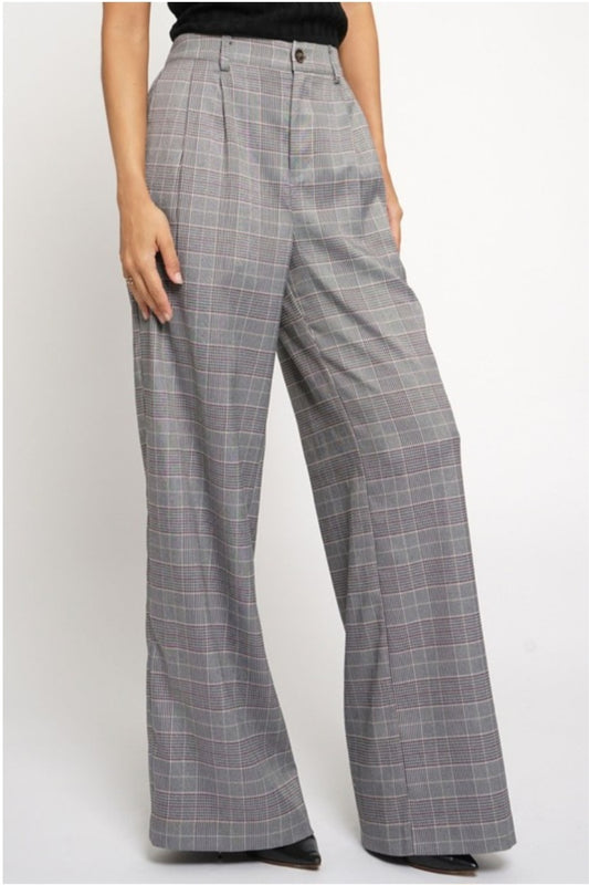 Grey Plaid trousers