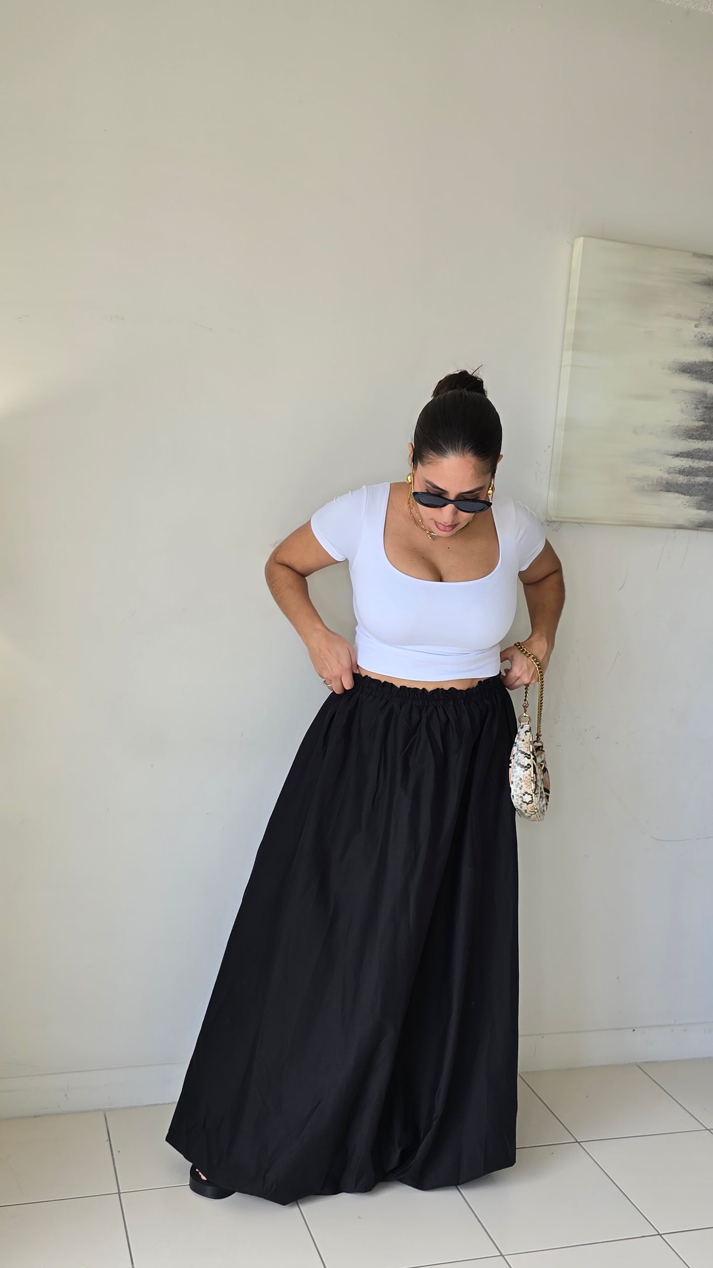 Bubble long skirt