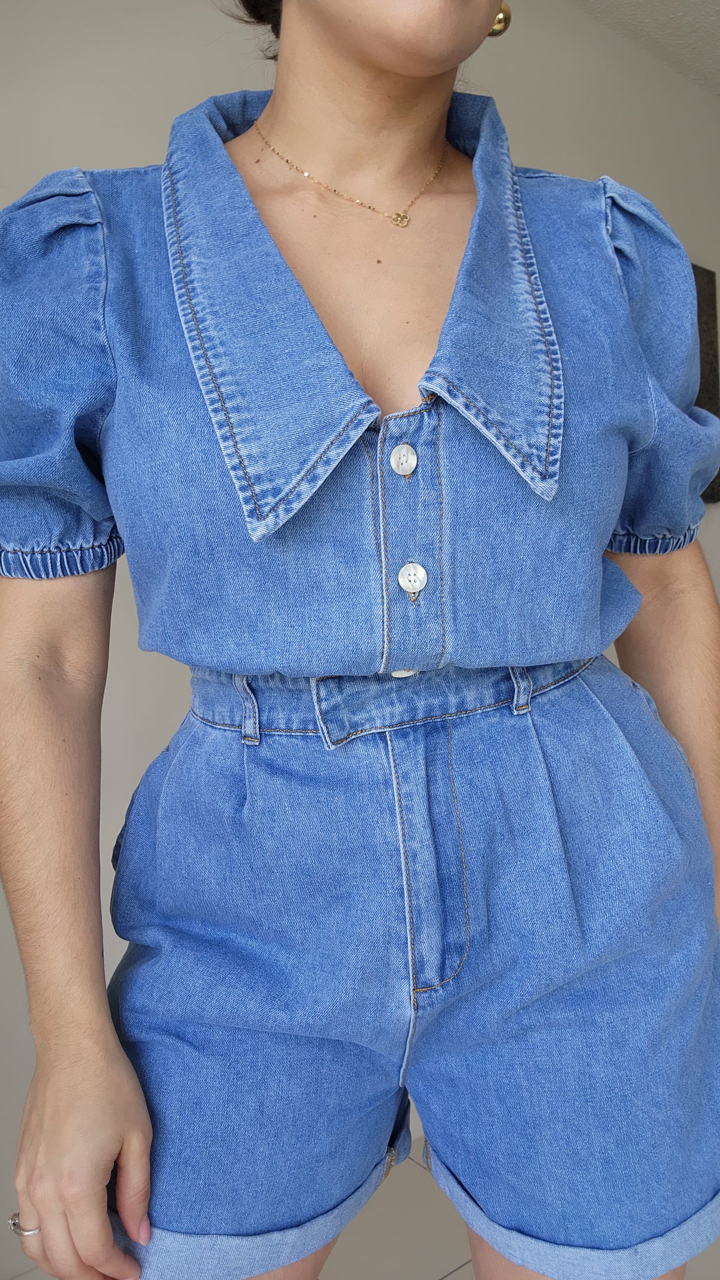 Denim romper