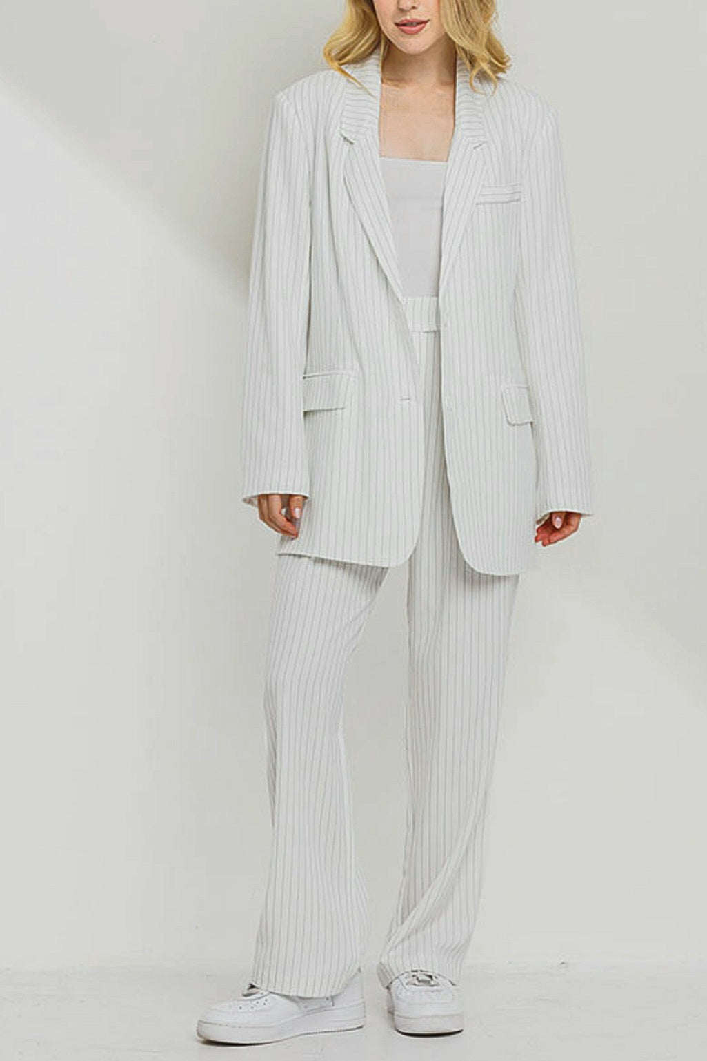 Pinstripes blazer and pants set