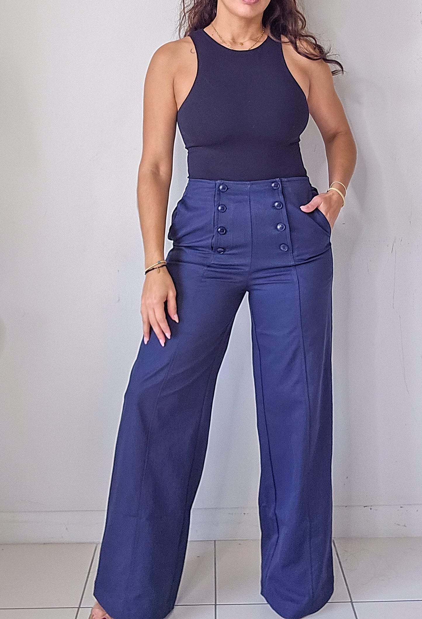 Buttom Front wide leg pants
