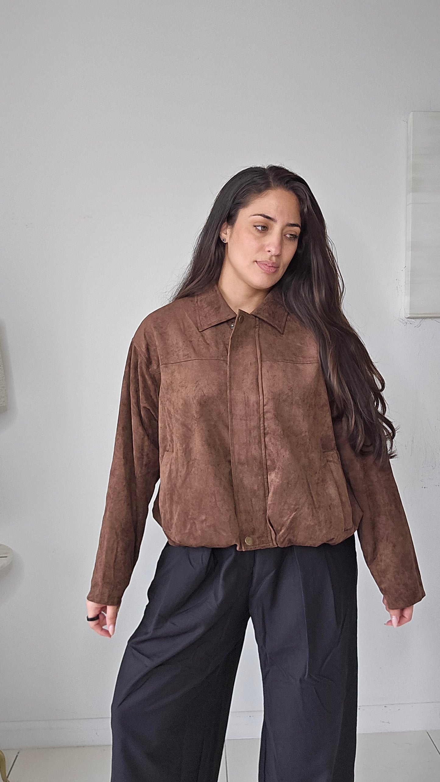 Faux Suede bomber jacket