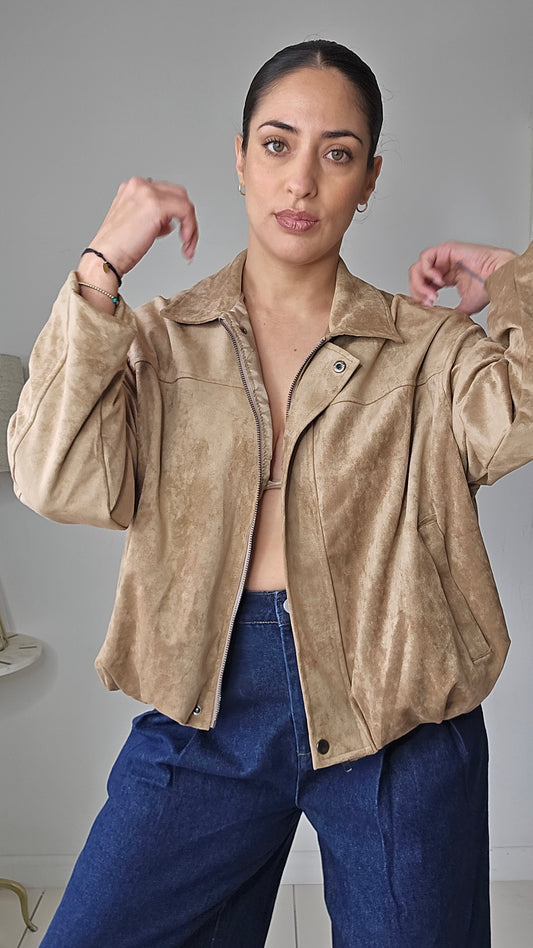 Faux Suede bomber jacket