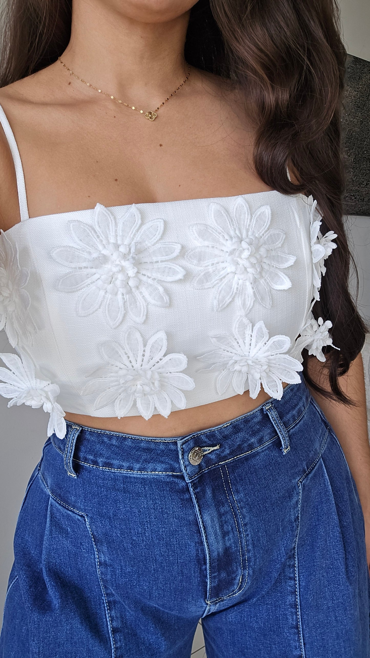 White crop top