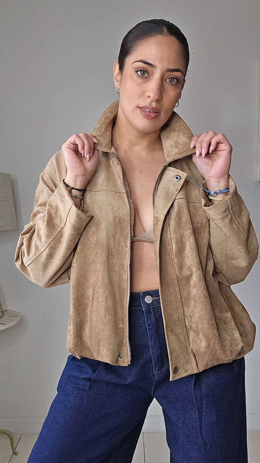 Faux Suede bomber jacket