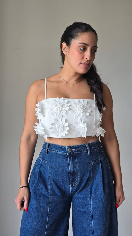 White crop top