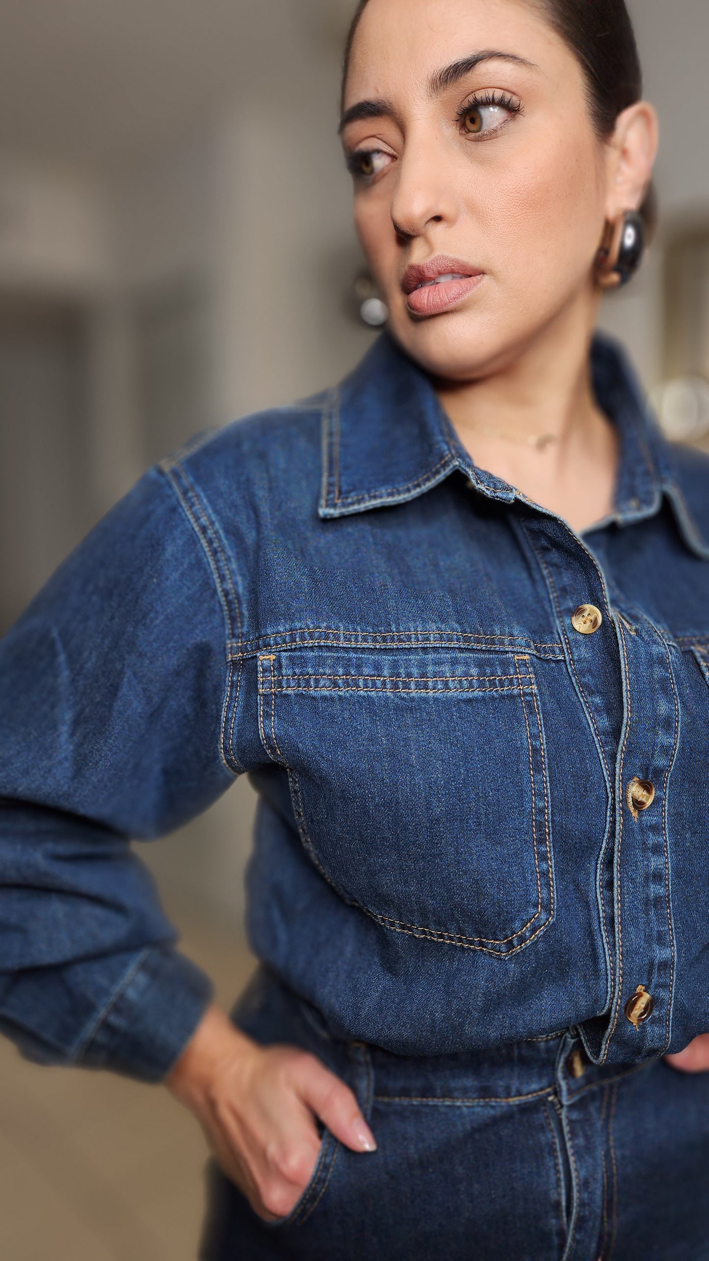 Denim mini dress