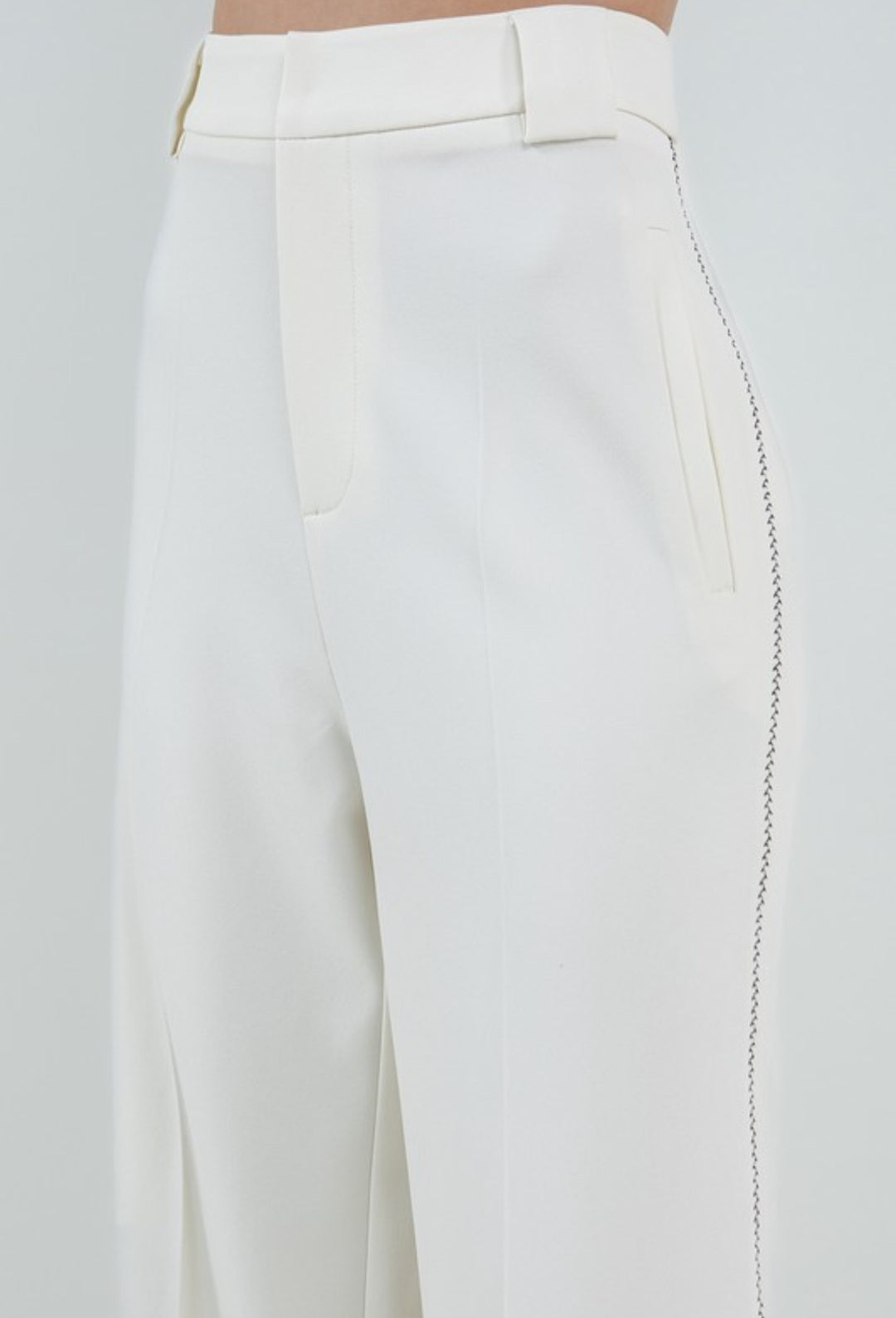 Contrast stitch straight leg trousers [FINAL SALE]