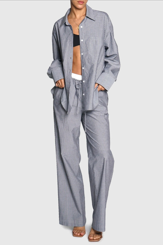 Boxer waist pinstripes lounge pants [read description]