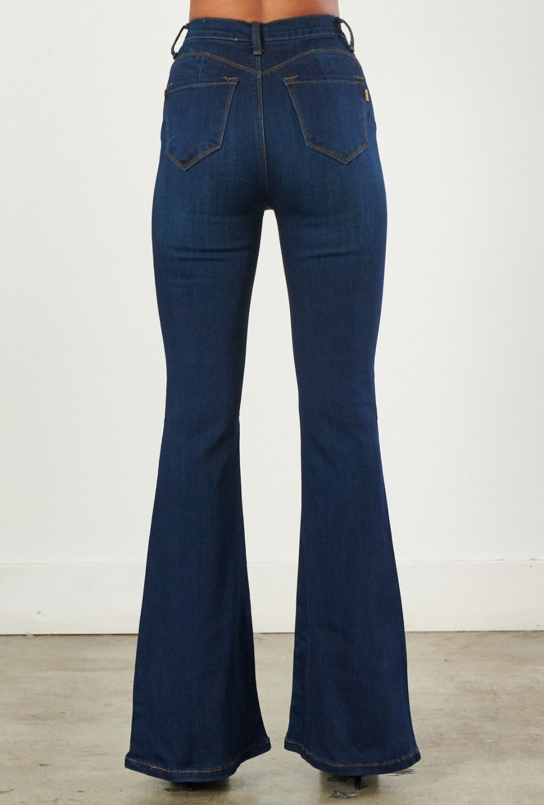 High waisted curvy flare jeans