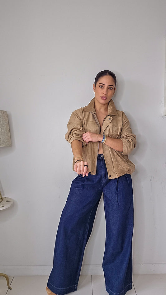 Pleated Wide leg jeans